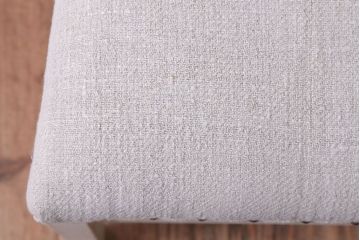 アンティーク家具　アンティークペイント　アンティークリネン座面の白いチェア(椅子)