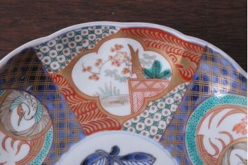 古民具・骨董　幕末〜明治　色絵七寸皿など4枚セット(伊万里)