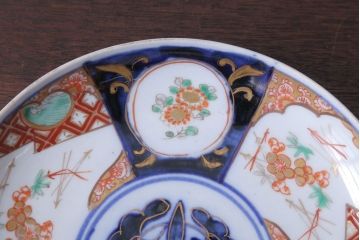 古民具・骨董　幕末〜明治　色絵七寸皿など4枚セット(伊万里)