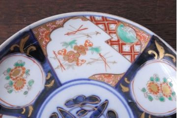 古民具・骨董　幕末〜明治　色絵七寸皿など4枚セット(伊万里)