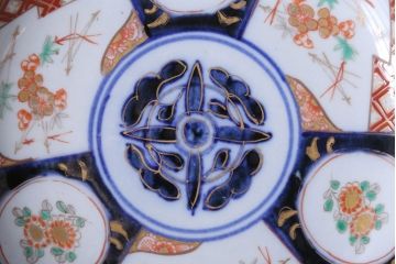 古民具・骨董　幕末〜明治　色絵七寸皿など4枚セット(伊万里)