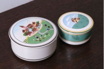 アンティーク雑貨　ドイツ　Villeroy&boch(ビレロイ&ボッホ)　小物入れ2つセット