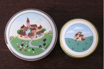 アンティーク雑貨　ドイツ　Villeroy&boch(ビレロイ&ボッホ)　小物入れ2つセット