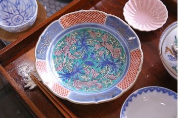 古民具・骨董　江戸期　古伊万里　色絵皿　2枚セット