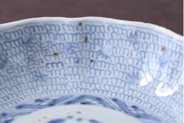 アンティーク雑貨　古民具・骨董　江戸後期　成化年製　微塵唐草なます皿5枚セット