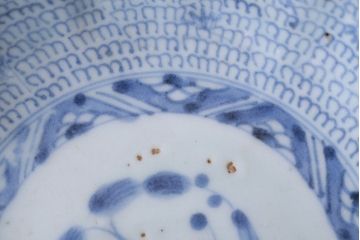 アンティーク雑貨　古民具・骨董　江戸後期　成化年製　微塵唐草なます皿5枚セット