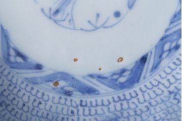 アンティーク雑貨　古民具・骨董　江戸後期　成化年製　微塵唐草なます皿5枚セット