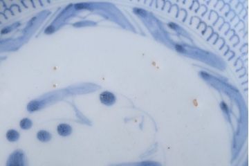 アンティーク雑貨　古民具・骨董　江戸後期　成化年製　微塵唐草なます皿5枚セット