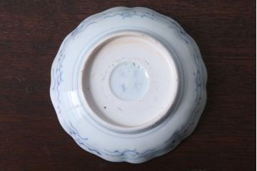 アンティーク雑貨　古民具・骨董　江戸後期　成化年製　微塵唐草なます皿5枚セット