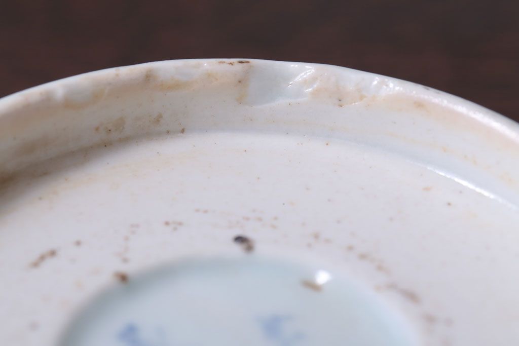 アンティーク雑貨　古民具・骨董　江戸後期　成化年製　微塵唐草なます皿5枚セット