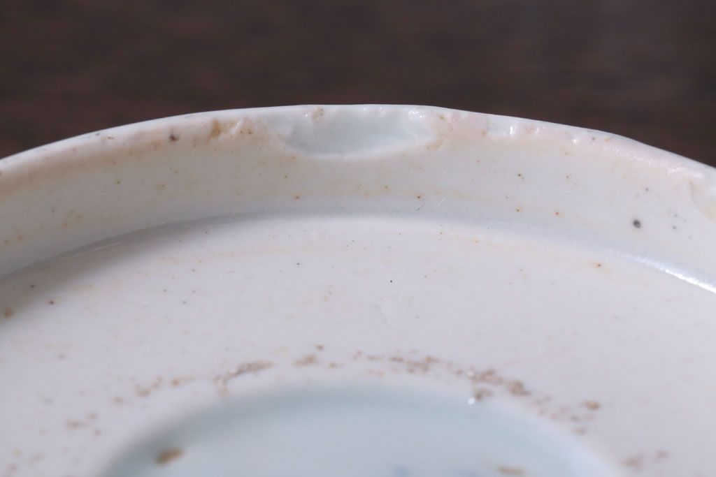 アンティーク雑貨　古民具・骨董　江戸後期　成化年製　微塵唐草なます皿5枚セット