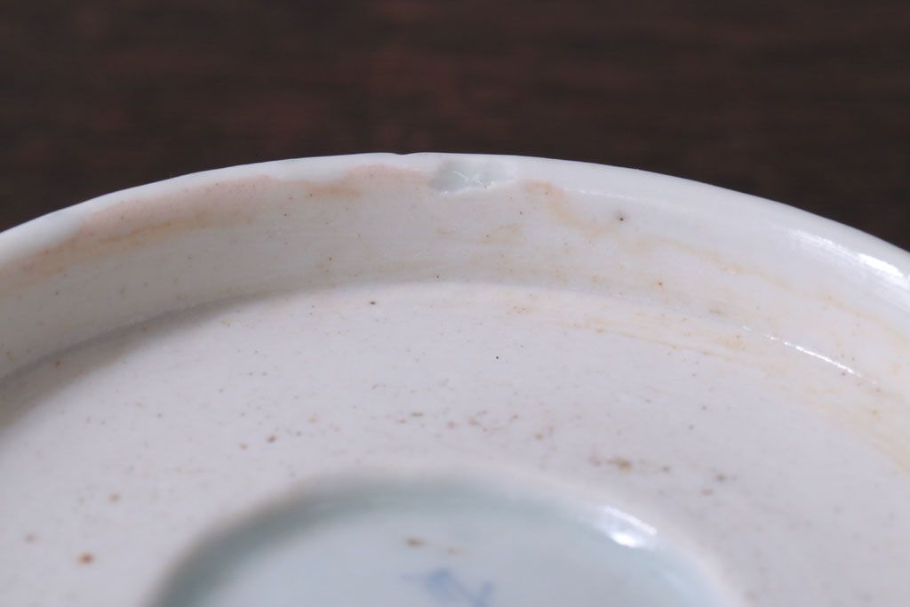 アンティーク雑貨　古民具・骨董　江戸後期　成化年製　微塵唐草なます皿5枚セット