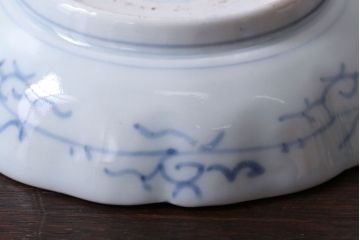 アンティーク雑貨　古民具・骨董　江戸後期　成化年製　微塵唐草なます皿5枚セット