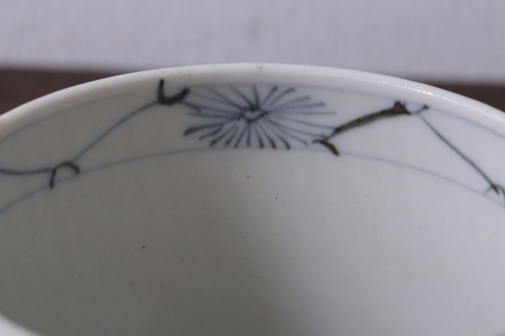 アンティーク雑貨　古民具・骨董　江戸後期　染付　雲龍図　蕎麦猪口4客セット