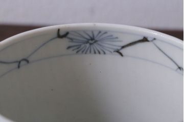 アンティーク雑貨　古民具・骨董　江戸後期　染付　雲龍図　蕎麦猪口4客セット