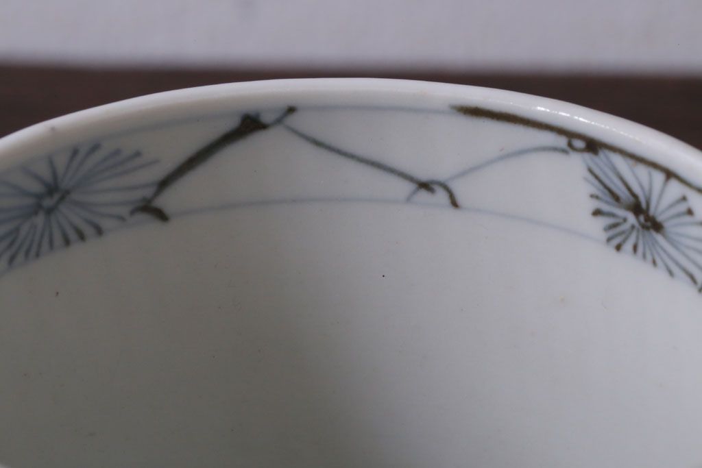 アンティーク雑貨　古民具・骨董　江戸後期　染付　雲龍図　蕎麦猪口4客セット