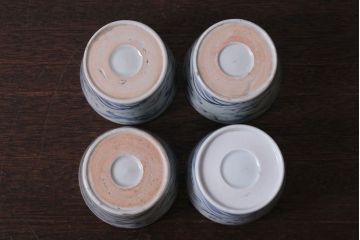 アンティーク雑貨　古民具・骨董　江戸後期　染付　雲龍図　蕎麦猪口4客セット