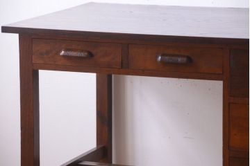 アンティーク家具　アンティーク　シンプルでおしゃれなナラ材製片袖机