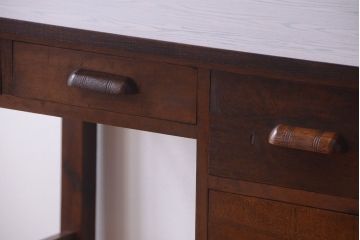 アンティーク家具　アンティーク　シンプルでおしゃれなナラ材製片袖机