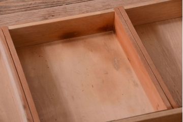 レトロ家具　アンティーク　ダイヤガラス入り!昭和レトロな2段重ねチェスト