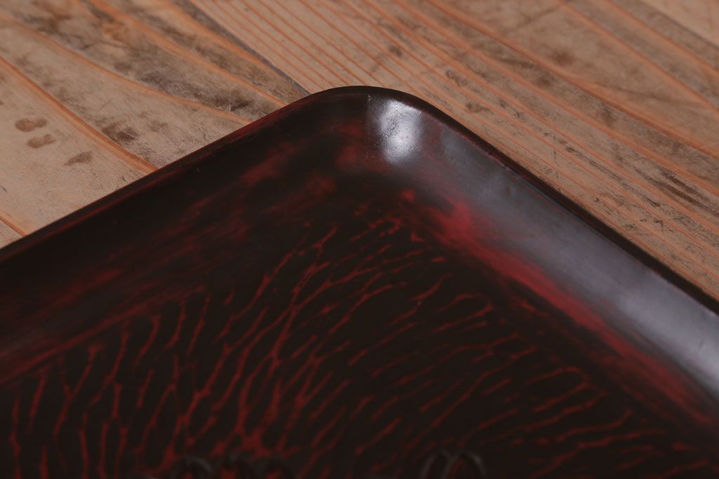 アンティーク雑貨　和製アンティーク　大正昭和初期　鎌倉彫の木製盆5枚セット