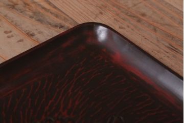 アンティーク雑貨　和製アンティーク　大正昭和初期　鎌倉彫の木製盆5枚セット