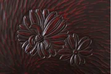 アンティーク雑貨　和製アンティーク　大正昭和初期　鎌倉彫の木製盆5枚セット