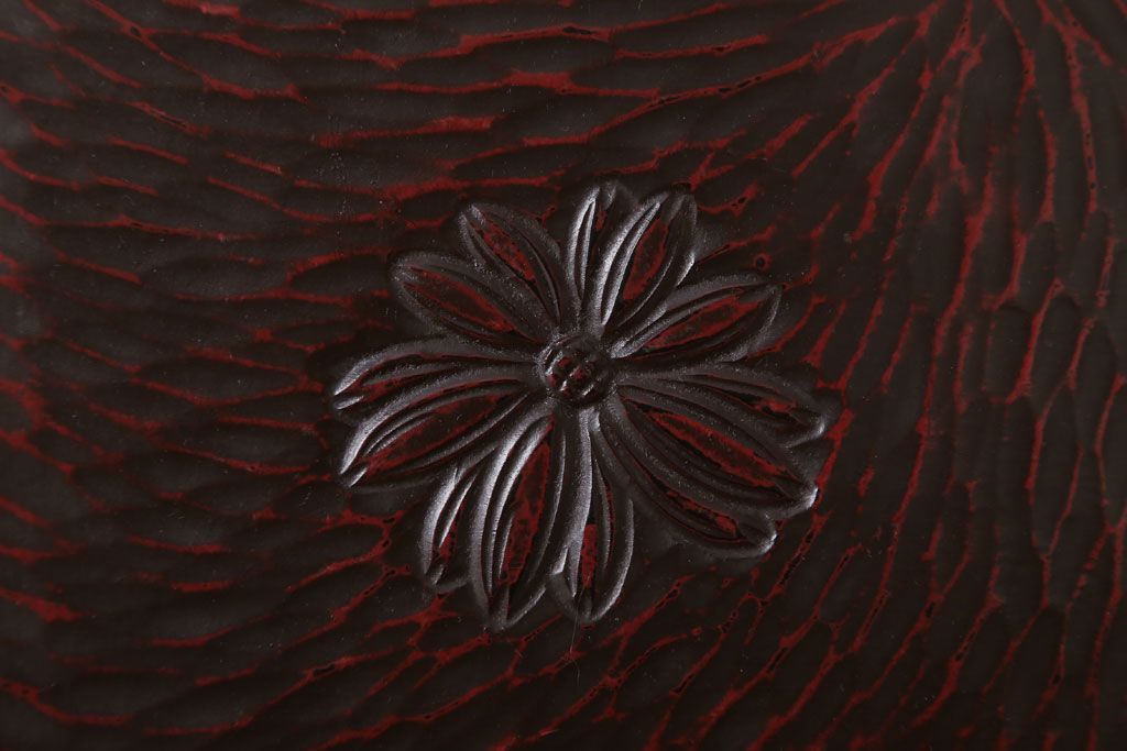 アンティーク雑貨　和製アンティーク　大正昭和初期　鎌倉彫の木製盆5枚セット