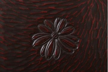 アンティーク雑貨　和製アンティーク　大正昭和初期　鎌倉彫の木製盆5枚セット