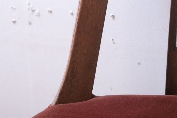 アンティーク家具　和製アンティーク　透かし彫り　古い木の回転椅子(回転イス)(2)