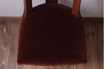 アンティーク家具　和製アンティーク　透かし彫り　古い木の回転椅子(回転イス)(2)