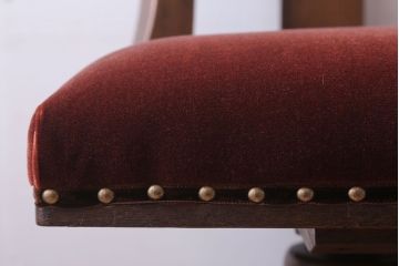 アンティーク家具　和製アンティーク　透かし彫り　古い木の回転椅子(回転イス)(2)