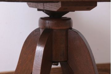 アンティーク家具　和製アンティーク　透かし彫り　古い木の回転椅子(回転イス)(2)