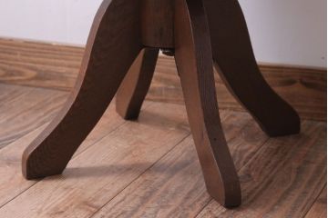 アンティーク家具　和製アンティーク　透かし彫り　古い木の回転椅子(回転イス)(2)