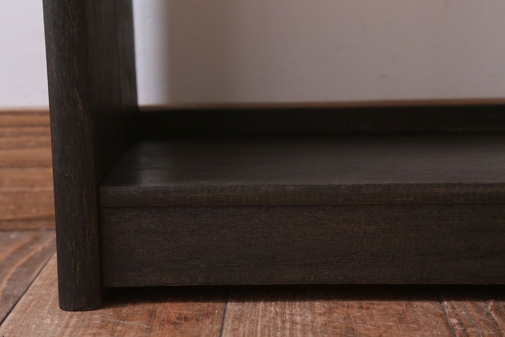 アンティーク家具　和製アンティーク　小振りでシンプルな古い木製の本棚(2)