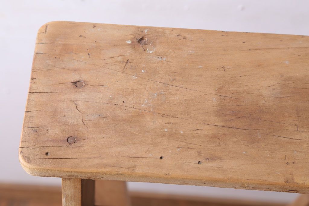 値下げ　ビンテージ家具　脚立　はしご　木　店舗什器　アンティーク　ステップラダー 公式】アンティーク家具ラフジュ工房商品詳細ページアンティーク