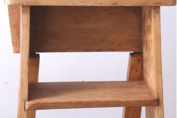 アンティーク雑貨　イギリスアンティーク　古い木のステップラダー(はしご・脚立)