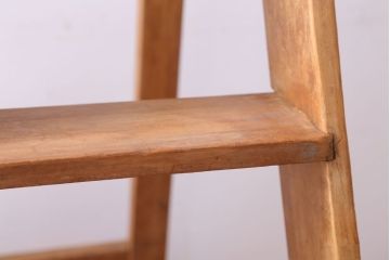 アンティーク雑貨　イギリスアンティーク　古い木のステップラダー(はしご・脚立)