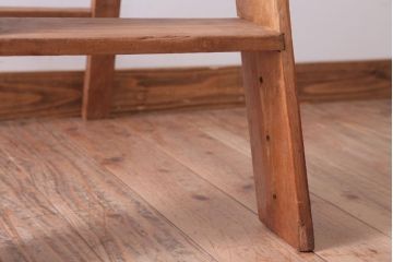 アンティーク雑貨　イギリスアンティーク　古い木のステップラダー(はしご・脚立)