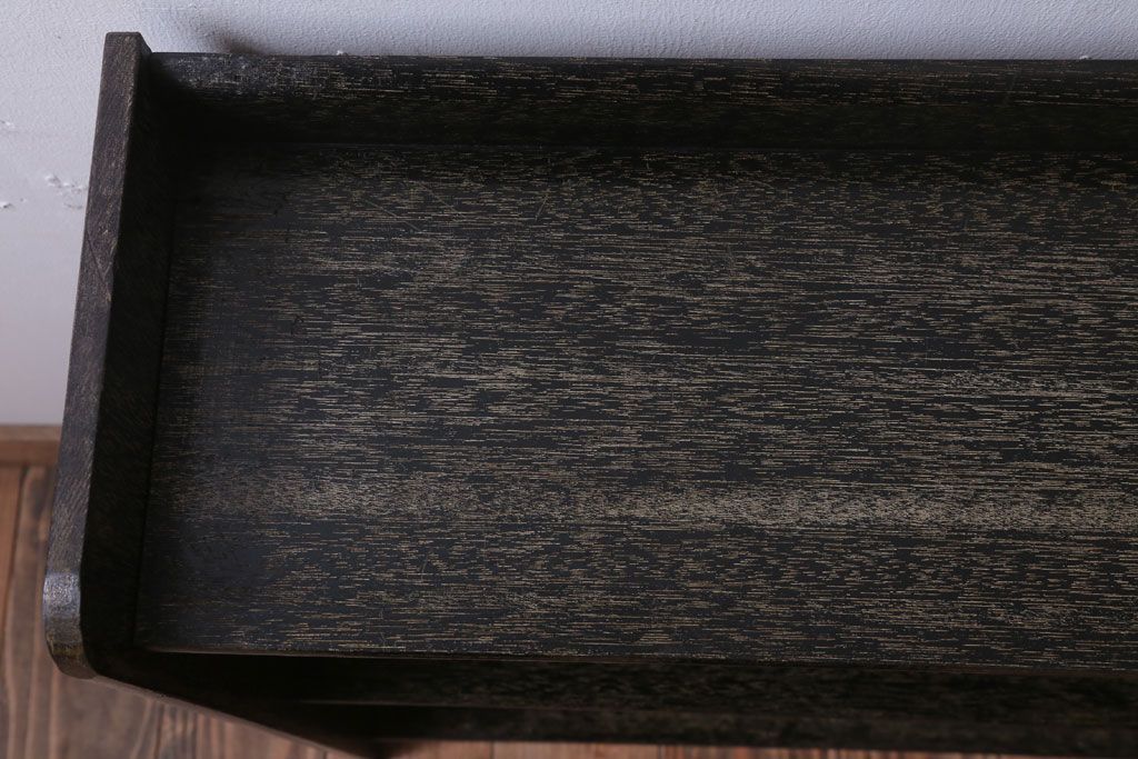 アンティーク家具　和製アンティーク　小振りでシンプルな古い木製の本棚(3)