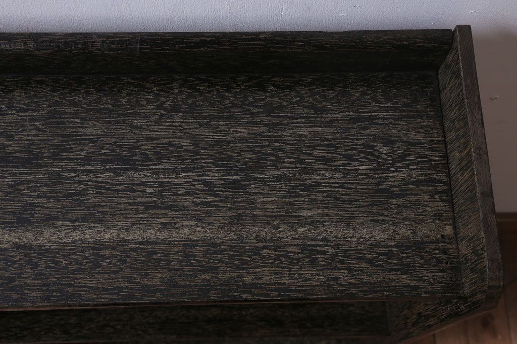 アンティーク家具　和製アンティーク　小振りでシンプルな古い木製の本棚(3)