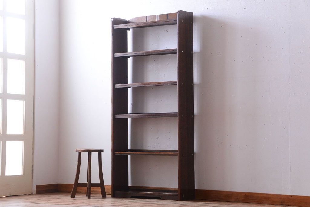 アンティーク家具　アンティーク　シンプルでシックな古い本棚(2)