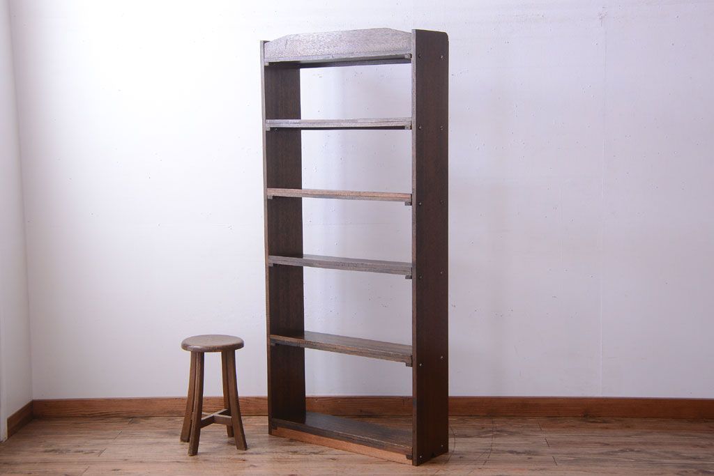 アンティーク家具　アンティーク　シンプルでシックな古い本棚(2)