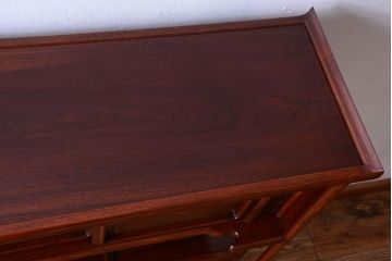 アンティーク家具　在銘　通産大臣指定伝統的工芸品　大阪唐木指物　山下雄伴作　茶棚