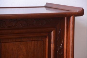 アンティーク家具　在銘　通産大臣指定伝統的工芸品　大阪唐木指物　山下雄伴作　茶棚