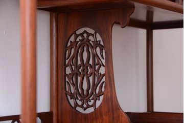アンティーク家具　在銘　通産大臣指定伝統的工芸品　大阪唐木指物　山下雄伴作　茶棚