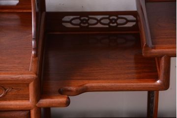 アンティーク家具　在銘　通産大臣指定伝統的工芸品　大阪唐木指物　山下雄伴作　茶棚