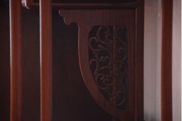アンティーク家具　在銘　通産大臣指定伝統的工芸品　大阪唐木指物　山下雄伴作　茶棚