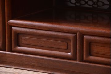 アンティーク家具　在銘　通産大臣指定伝統的工芸品　大阪唐木指物　山下雄伴作　茶棚