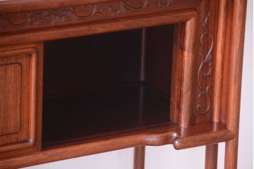 アンティーク家具　在銘　通産大臣指定伝統的工芸品　大阪唐木指物　山下雄伴作　茶棚